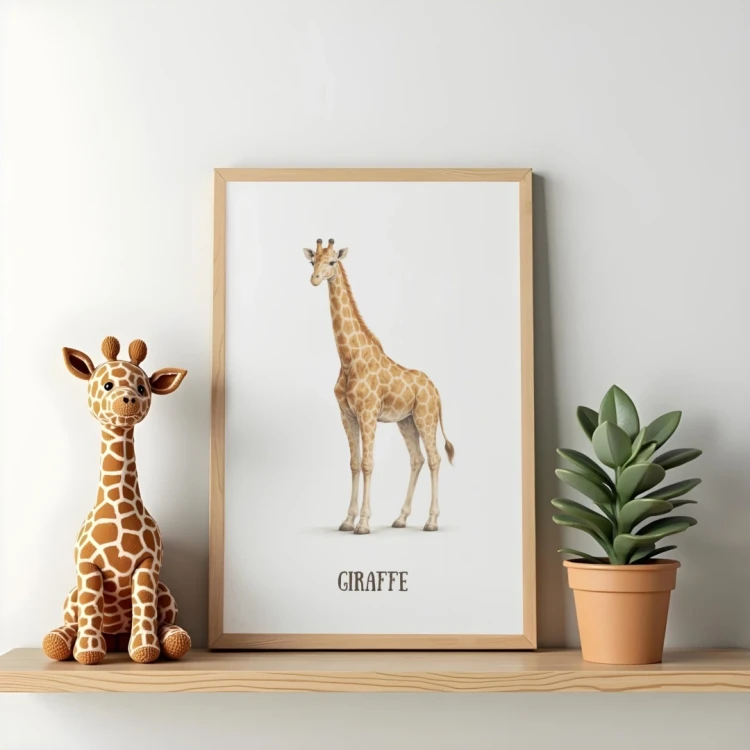 plakaty-zwierzeta-safari-po-angielsku-dla-dzieci-edukit-a3-giraffe.webp